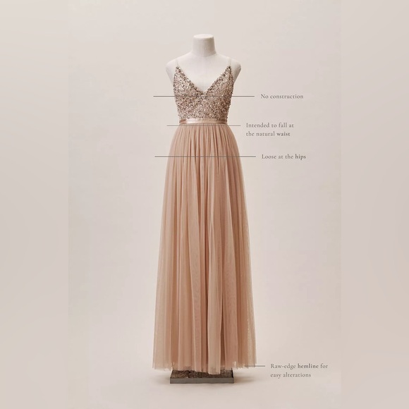BHLDN & Anthropologie Avery dress size 0 beaded tulle - Picture 8 of 9